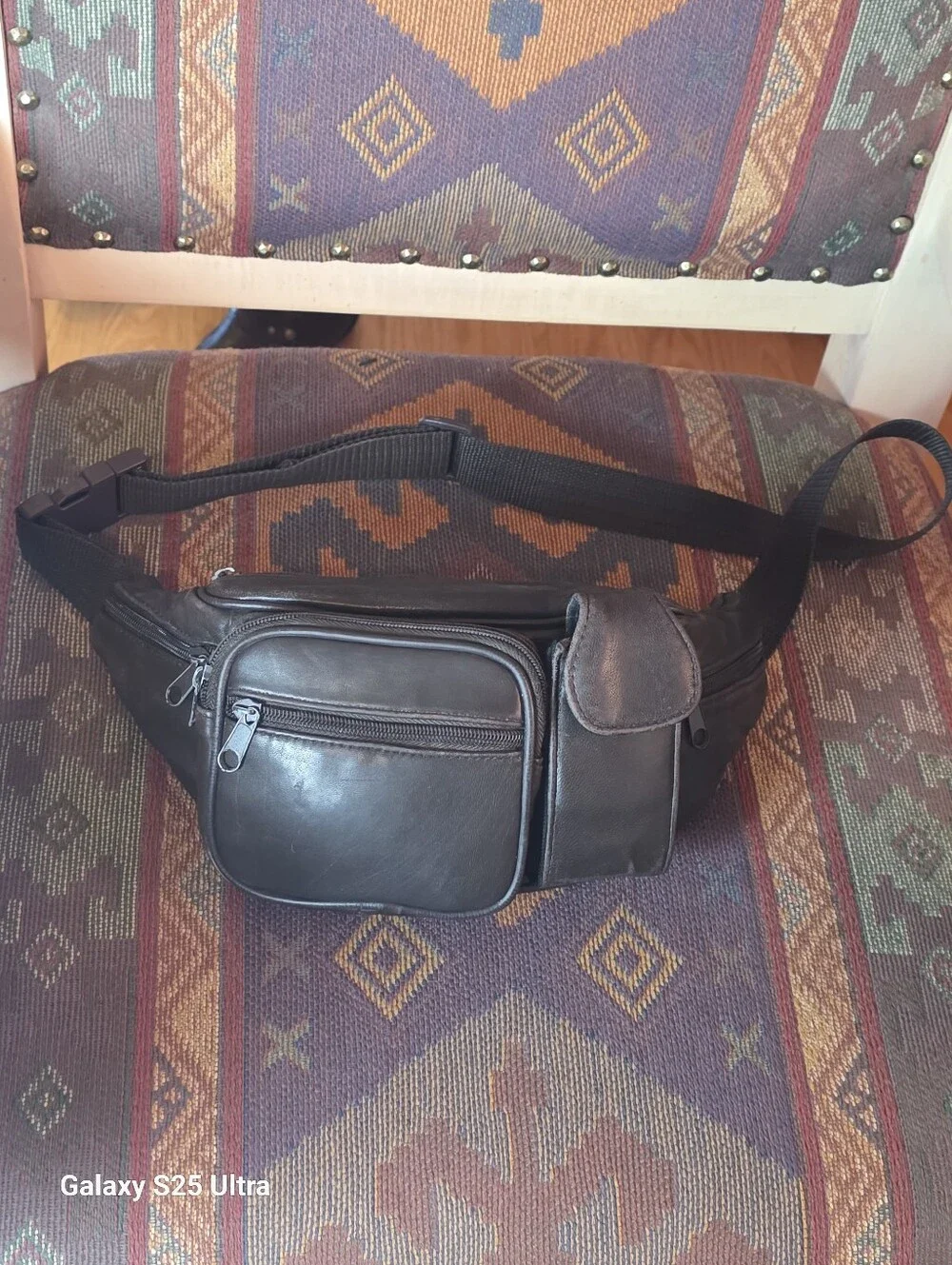 Vintage 90's Espresso Brown Distressed Lambskin Leather Fanny Pack / Waist Bag